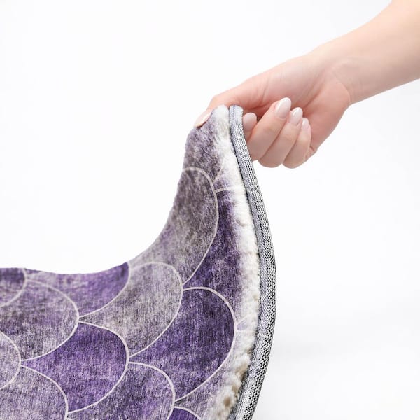 Dream Shag Premium Machine Washable Abstract ADS594 Purple 9 ft. x 12 ft. Area Rug
