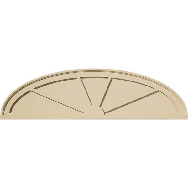 Ekena Millwork 46 in. W x 12-1/2 in. H x 2 in. P Elliptical 4 Spoke Signature Urethane Pediment, Primed Tan