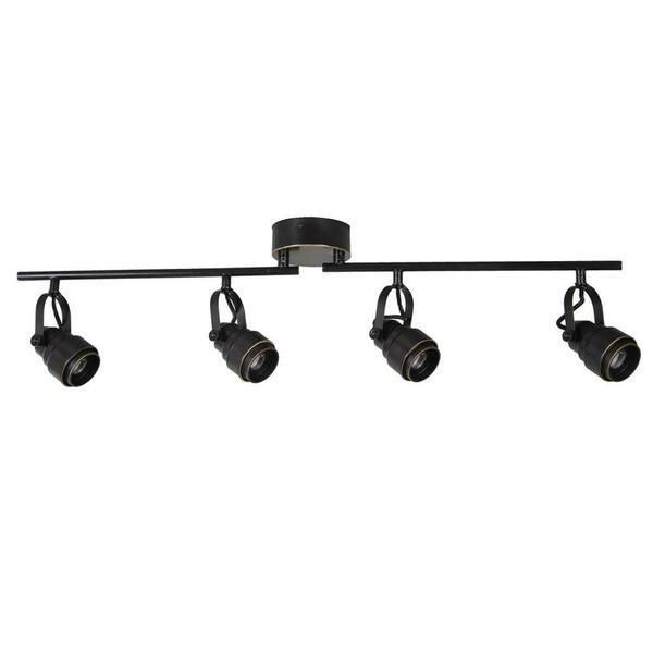 Unbranded 4-Light Oil Rubbed Bronze Cinema LED Track Lighting