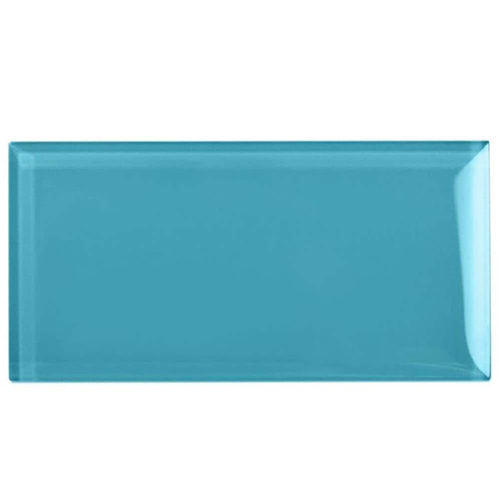 Turkish Blue 3x6 Glossy Glass Subway Wall Tile