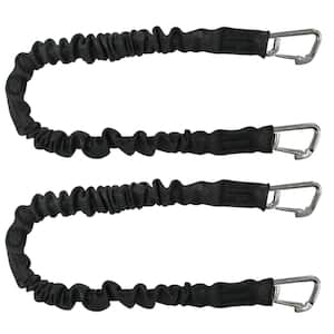 BoatTector High-Strength Line Snubber and Storage Bungee, Value 2-Pack - 18 in. with Compact Hooks, Black