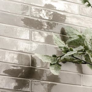 Maestro Oyster 2 in. x 18 in. Polished Porcelain Subway Wall Tile (8 sq. ft./Case)