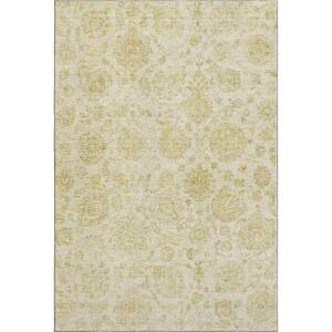 Mayfield Premium Machine Washable Abstract AMF1833 Gold 9 ft. x 12 ft. Area Rug