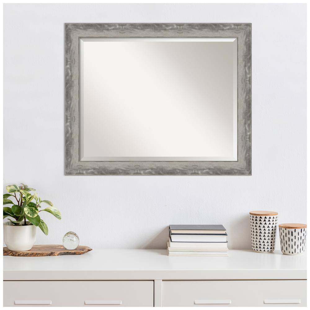 Waveline Silver Full-Length Rectangular Bathroom Mirror
