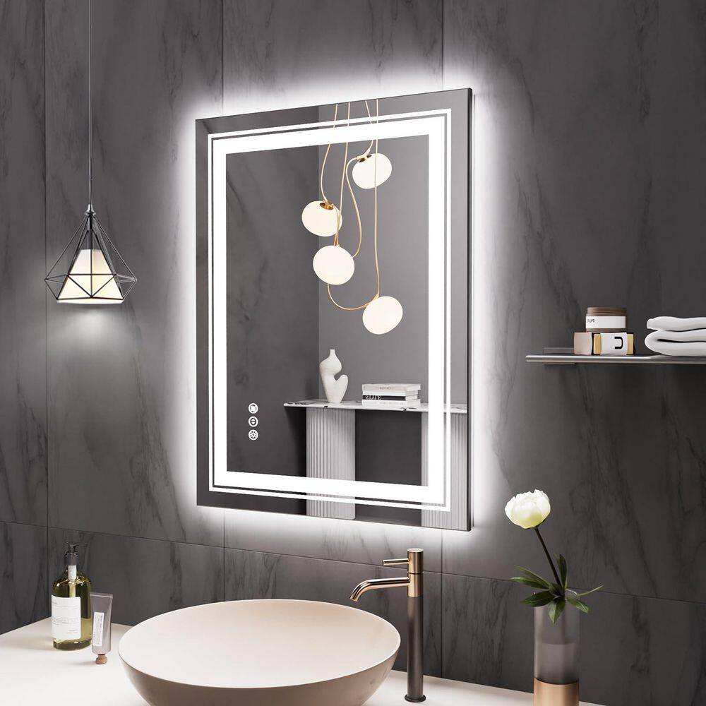 20 in. W x 28 in. H Rectangular Frameless Dimmable LED Light Anti-Fog Wall Bathroom Vanity Mirror Super Bright price history on PriceWatchPro