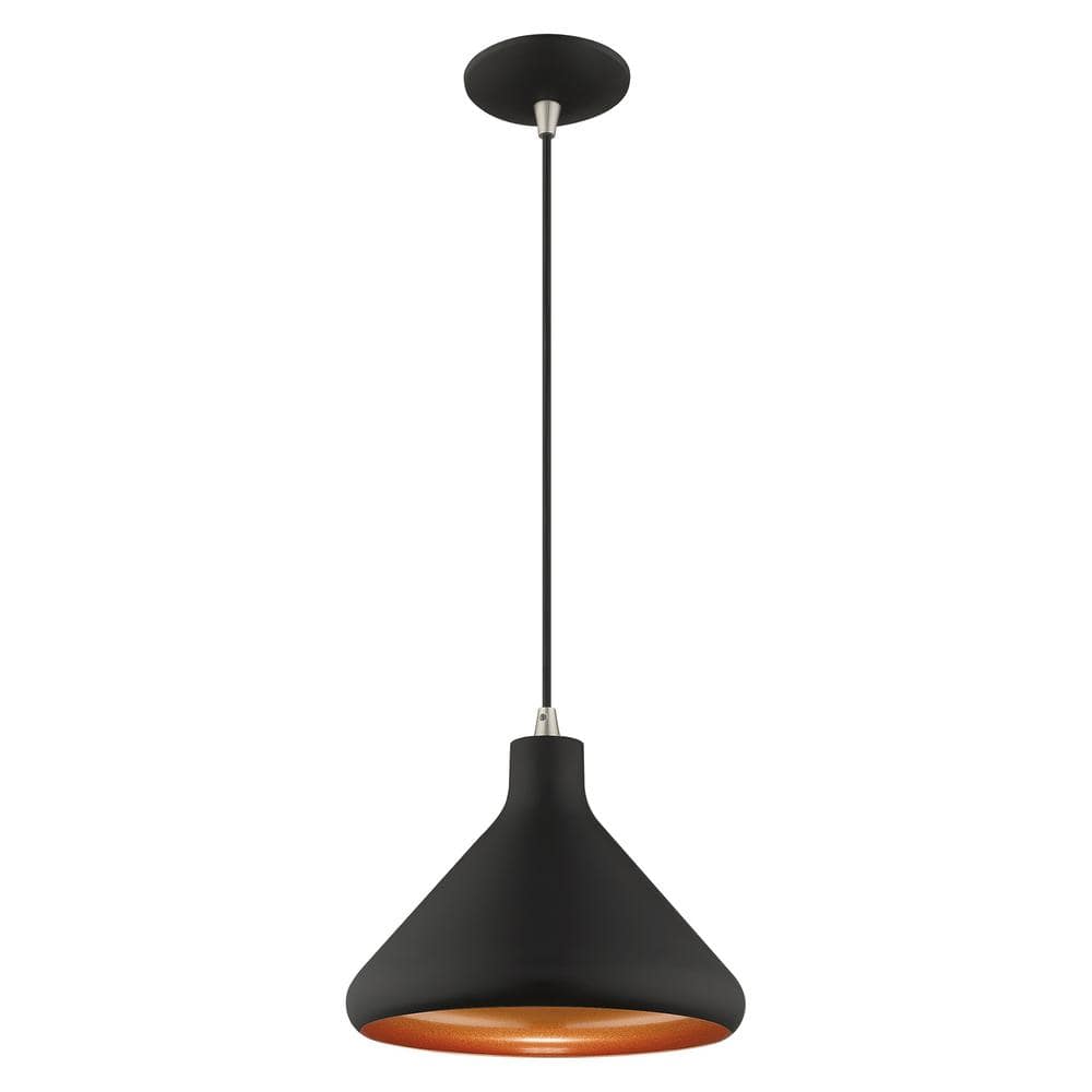 Black and Gold Aluminum Mini Pendant Light