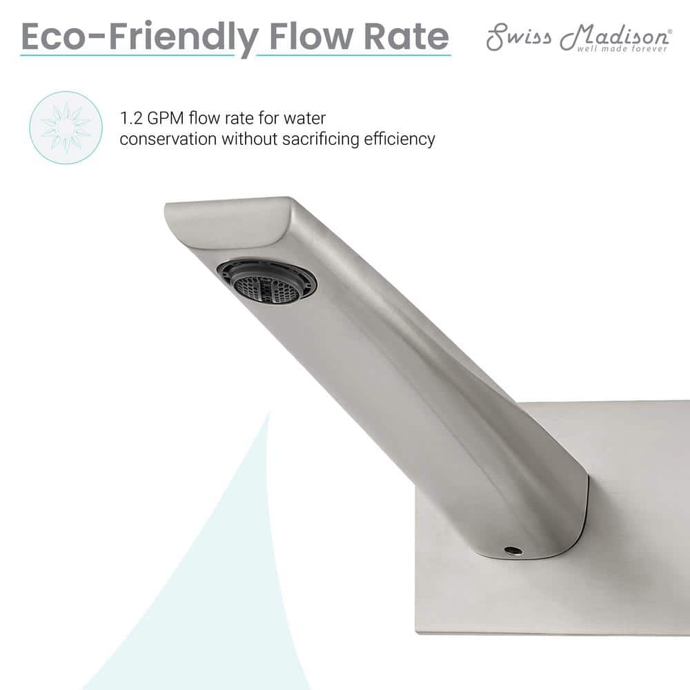 Monaco Brushed Nickel Wall-Mount Bathroom Faucet