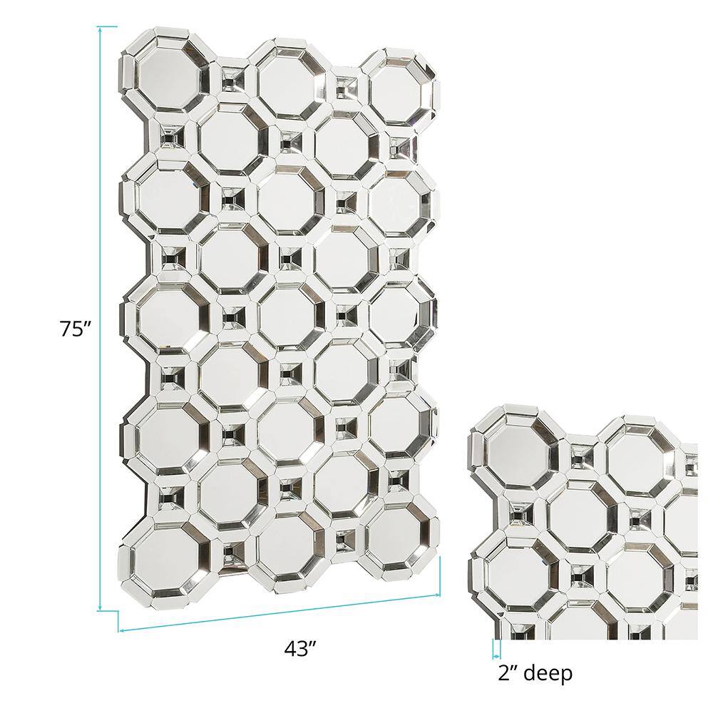 Elegant 75'' Beveled Wood Frame Mosaic Mirror