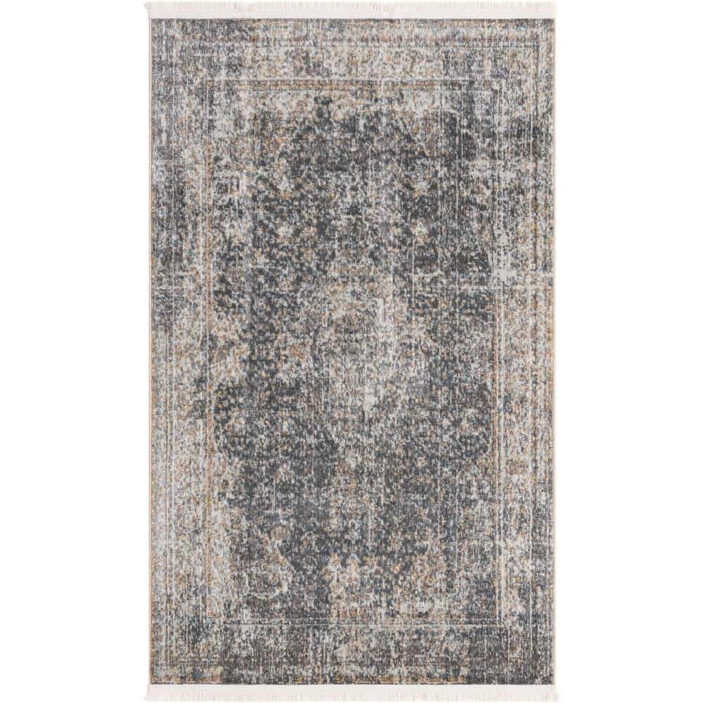 Unique Loom Baracoa La Cabana Fume Gray 3' 0 x 5' 0 Area Rug 3184184 ...