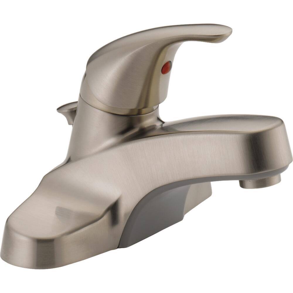 Core Transitional 6'' Brushed Nickel Bathroom Faucet with Drain