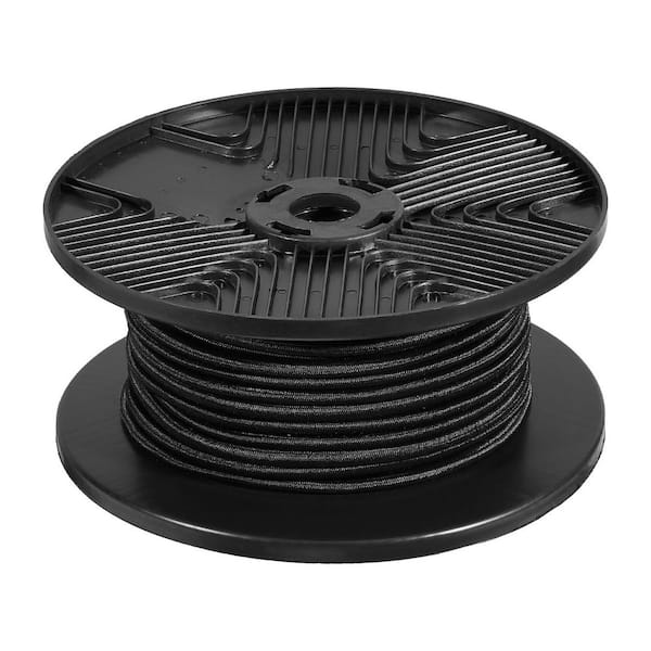 3/8 in. Bungee Cord 120 ft./36 m Heavy Duty Stretch Elastic Rope Black for Cargo Tarps, Camping, Kayak Deck and Crafting