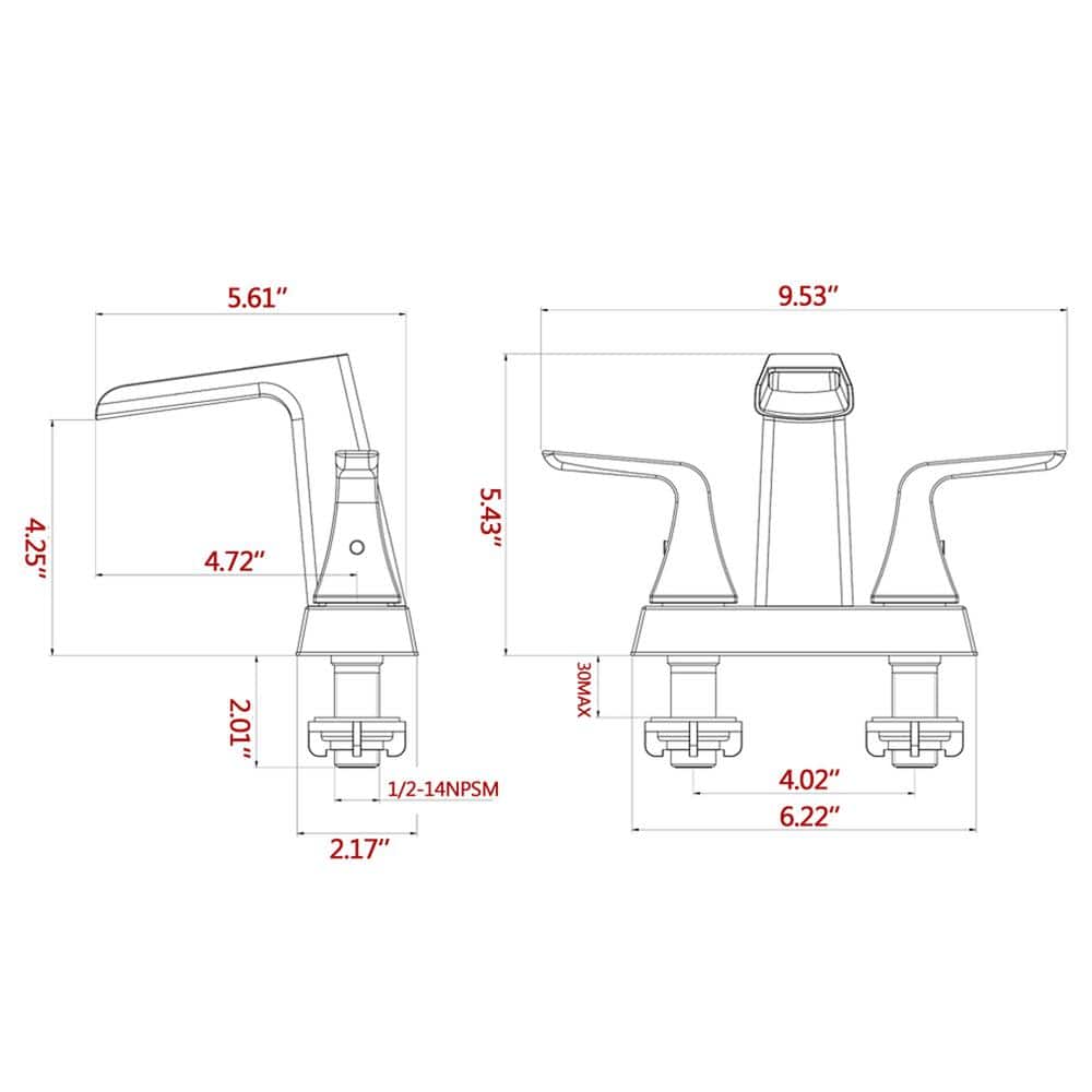 Brushed Gold Double Handle Waterfall Bathroom Faucet