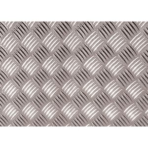 17.75 in. x 4 ft. 9 in. Silver Diamond Plate Decorative Vinyl Decal