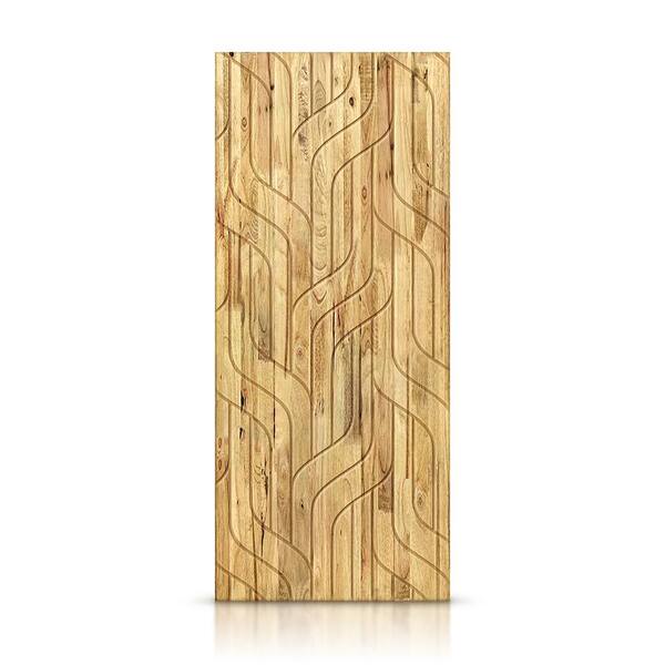 CALHOME 36 in. x 84 in. Hollow Core Weather Oak Stained Pine Wood Interior Door Slab