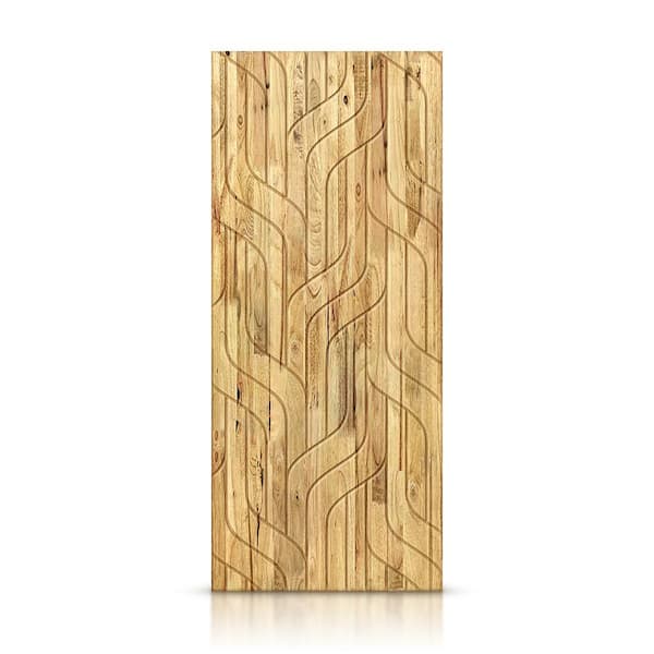 36 in. x 96 in. Hollow Core Weather Oak Stained Pine Wood Interior Door Slab