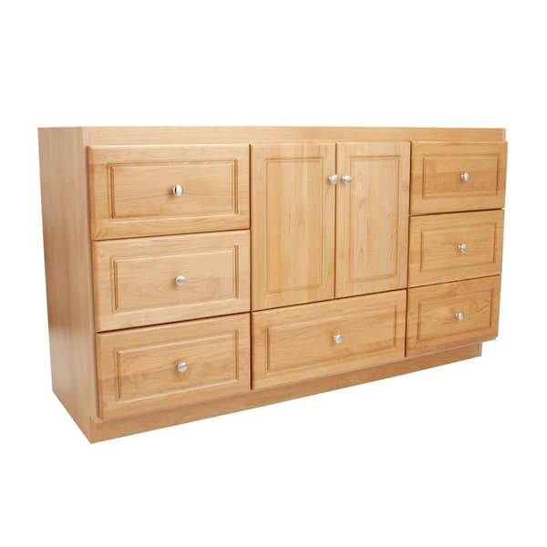 Simplicity by Strasser Ultraline 60 in. W x 21 in. D x 34.5 in. H Bath Vanity Cabinet without Top in Natural Alder