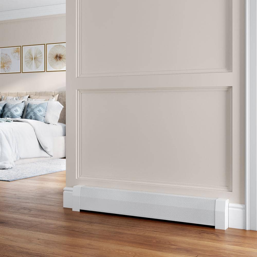 Premium White Galvanized Steel 4-ft Slip-On Baseboard Heater Cover