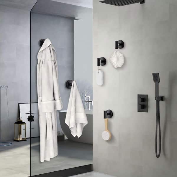 Wudkey 4-Piece Reusable Suction Cup J-Hook Robe/Towel Hook in