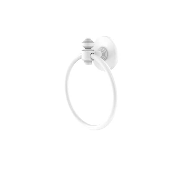 Allied Brass South Beach Collection Wall Mounted Towel Ring in Matte White