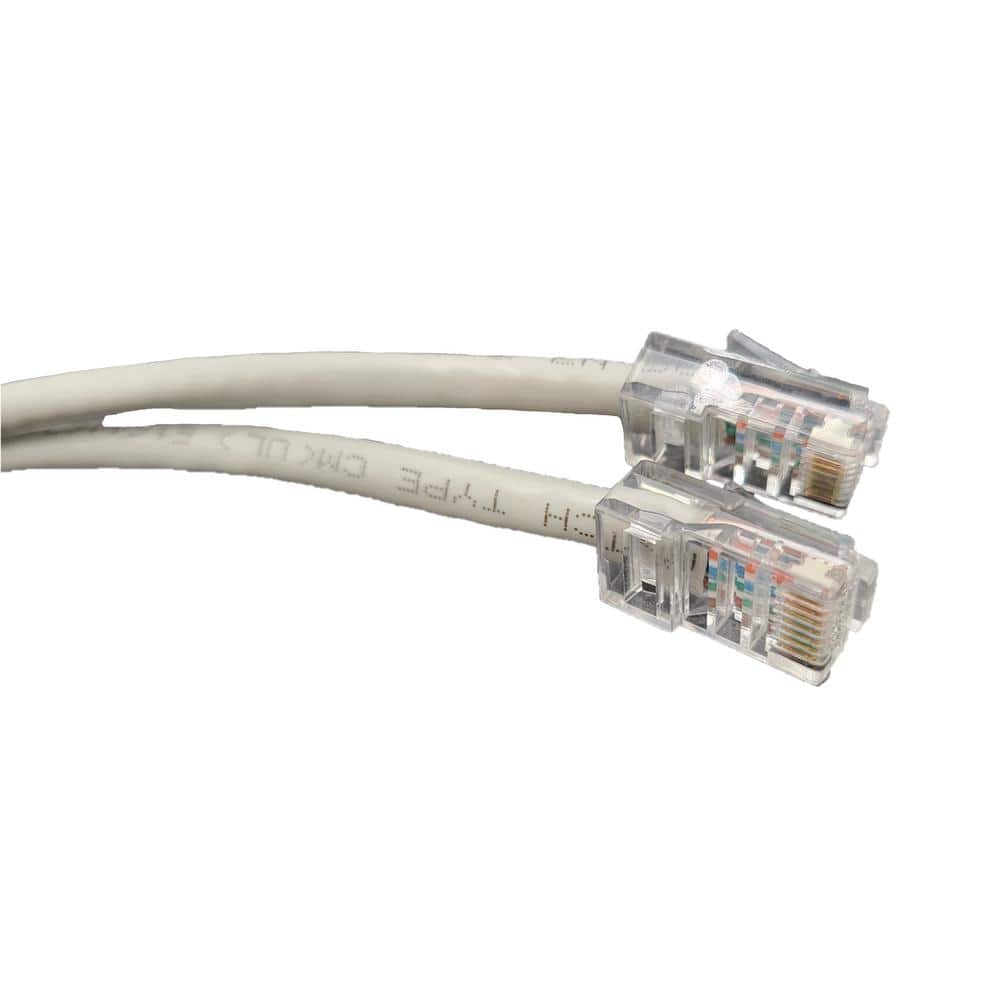 Micro Connectors, Inc 7 ft. Cat6 UTP RJ45 Bootless Patch 24 AWG Gray-Cable  (5-Pack) E08-007NB-5 - The Home Depot
