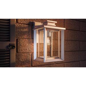 Wakefield 1-Light White Lustre Outdoor Wall Lantern Sconce