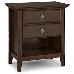 Amherst 2-Drawer Russet Brown Bedside Table (26 in. H x 24 in. W x 16 in. D)