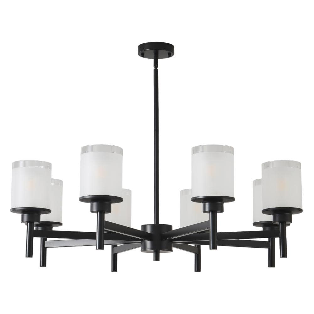 37 in. 8-Light Black Modern Chandelier for kitchen counters, dining rooms, bedrooms, and living rooms price history on PriceWatchPro