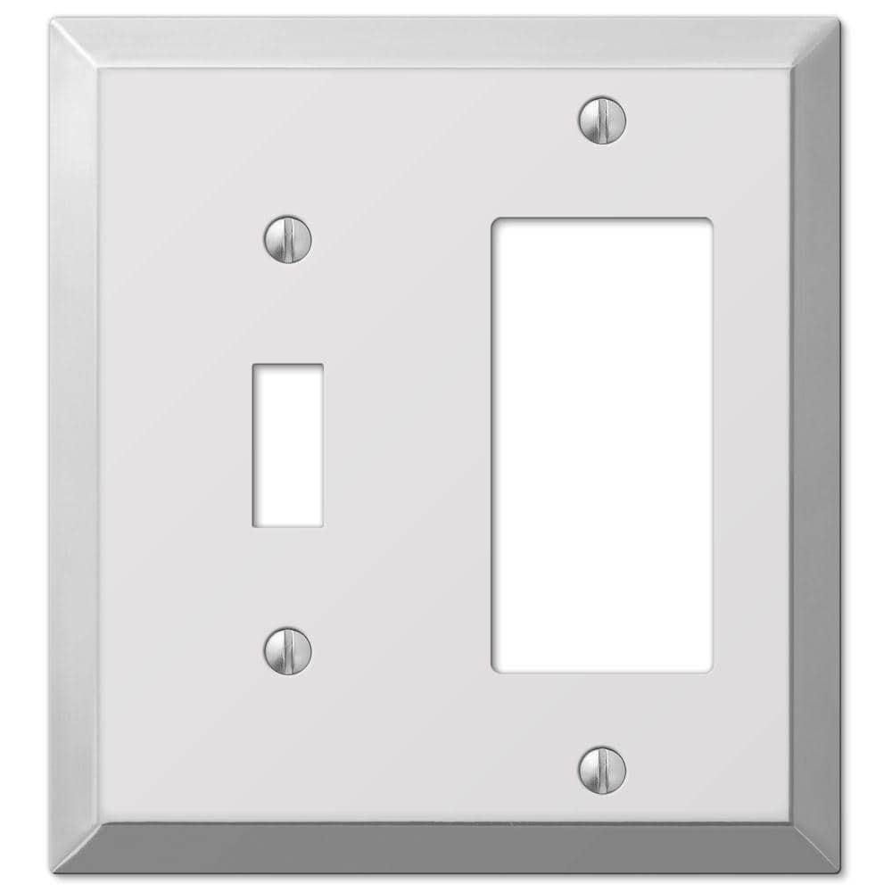 Polished Chrome 2-Gang Stamped Steel Decorator Toggle Wall Plate