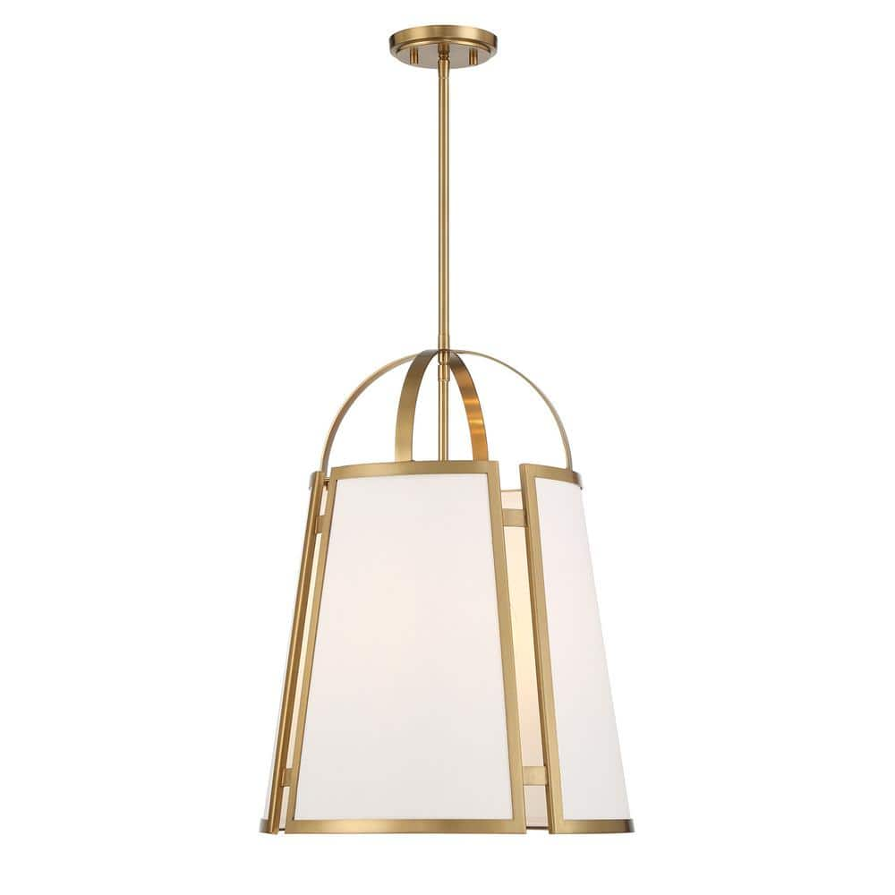 Savoy House Chartwell 60-Watt 4-Light Warm Brass Pendant Light with ...