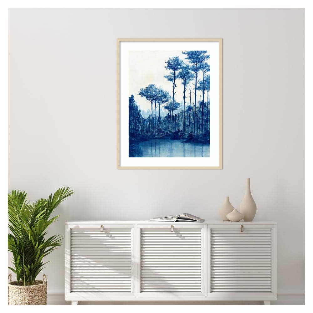 Liberty Blue Landscape I Framed Graphic Art Print in Natural Wood