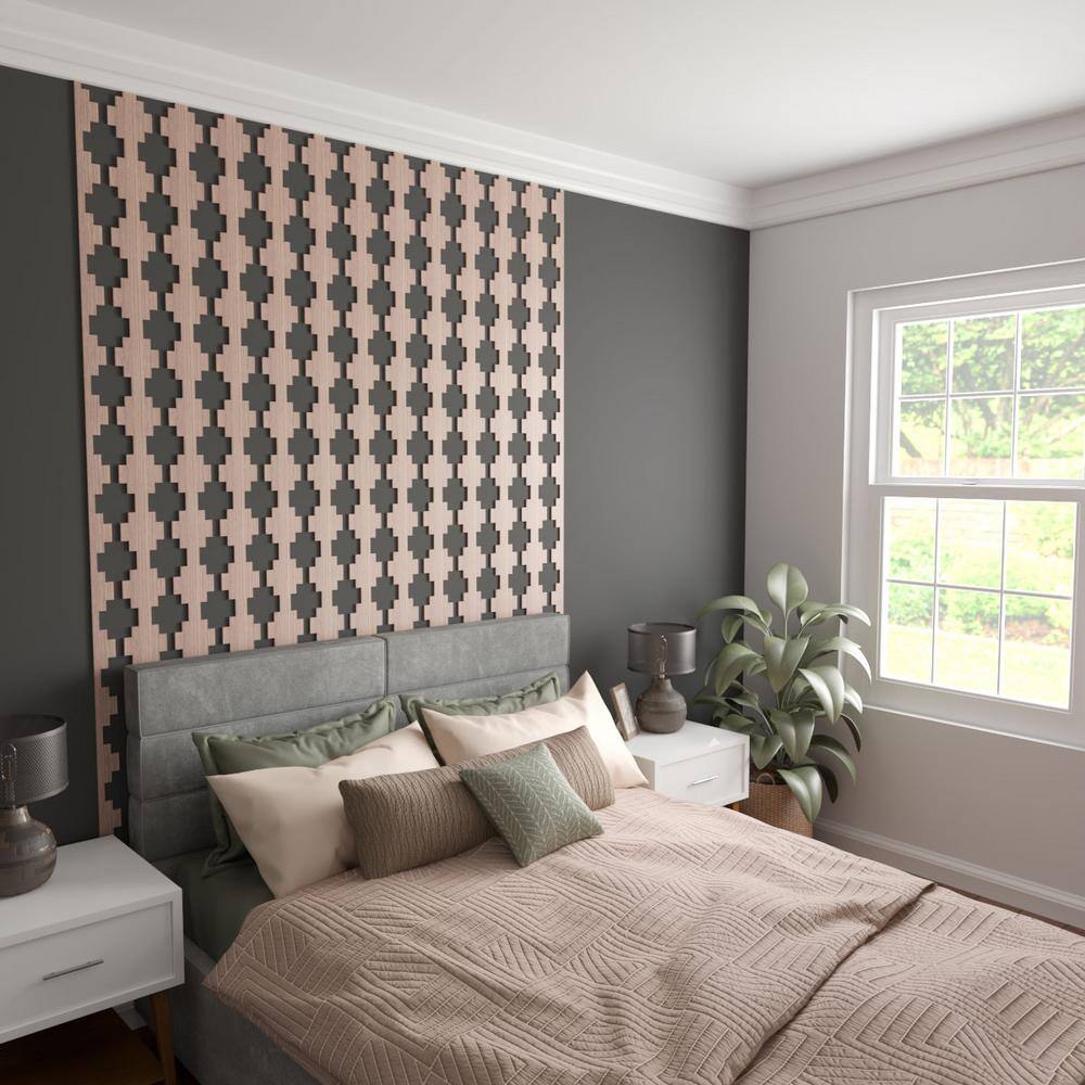 Walnut 47"H Adjustable Wood Decorative Slat Wall Panel Kit