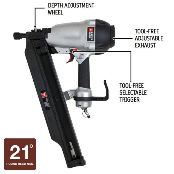 Porter Cable 21 Degree 3 1 2 In Full Round Framing Nailer Fr350b The Home Depot