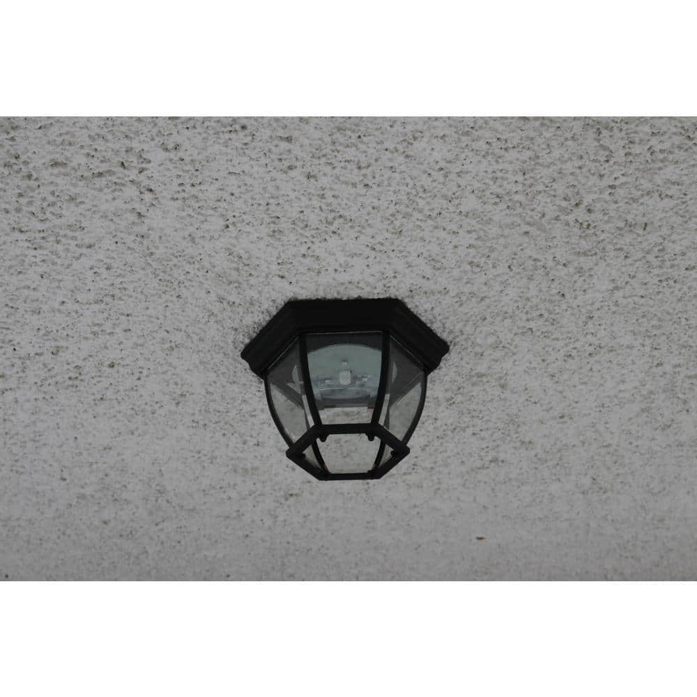 Black Glass LED Indoor/Outdoor Ceiling Light