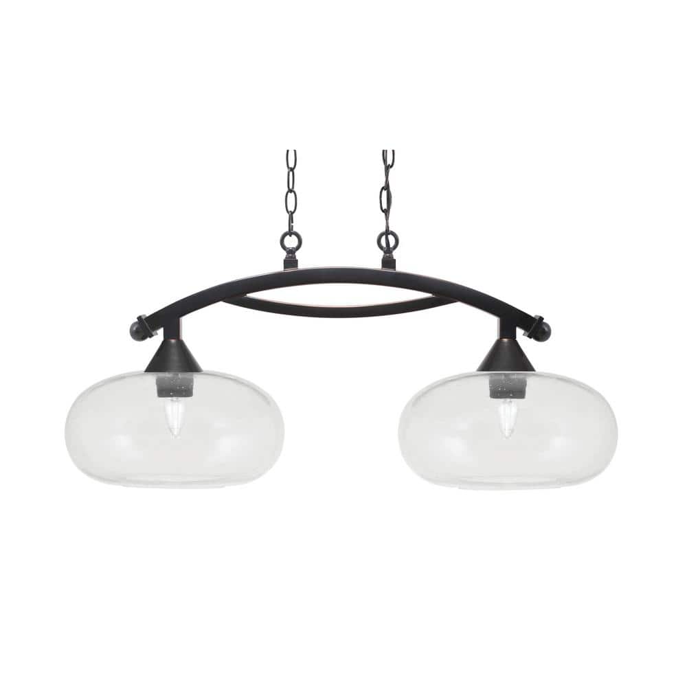 Bridgewater 2 Light Black Copper Linear Chandelier, Any room with 13 in. Cl
