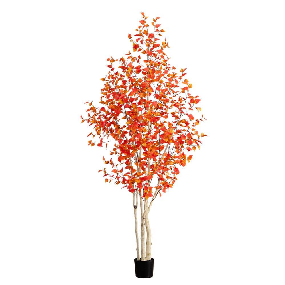Nearly Natural 9 ft. Artificial Autumn Birch Tree T4806 - The Home Depot