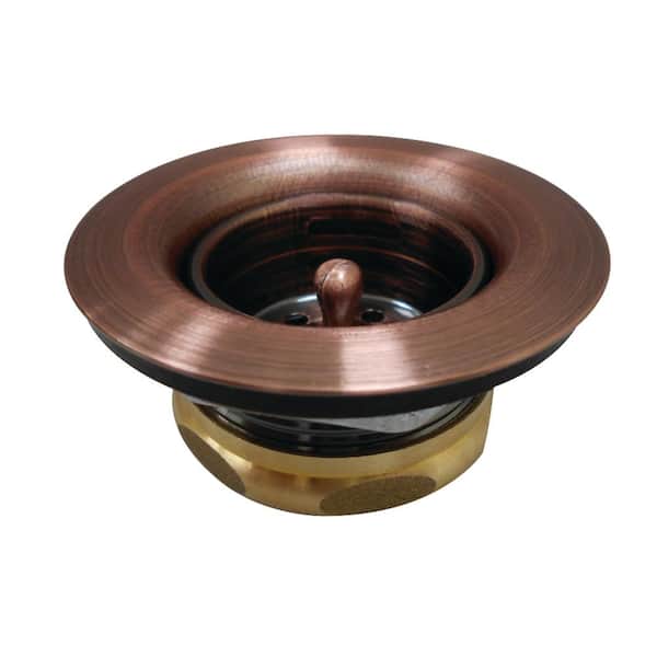 Kingston Brass Tacoma 2-13/16 in. Bar Prep Basket Strainer Drain in Antique Copper