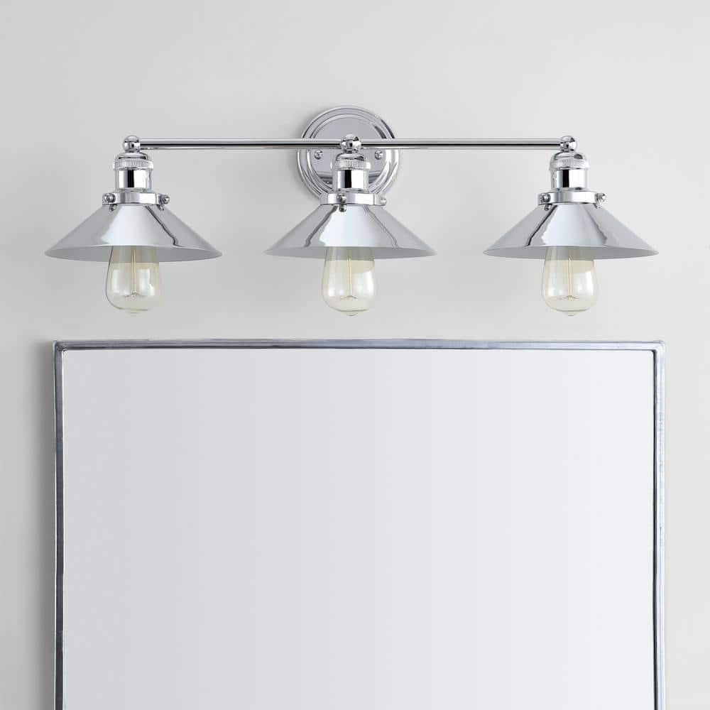 July 26.5" Chrome 3-Light Metal Vanity Light