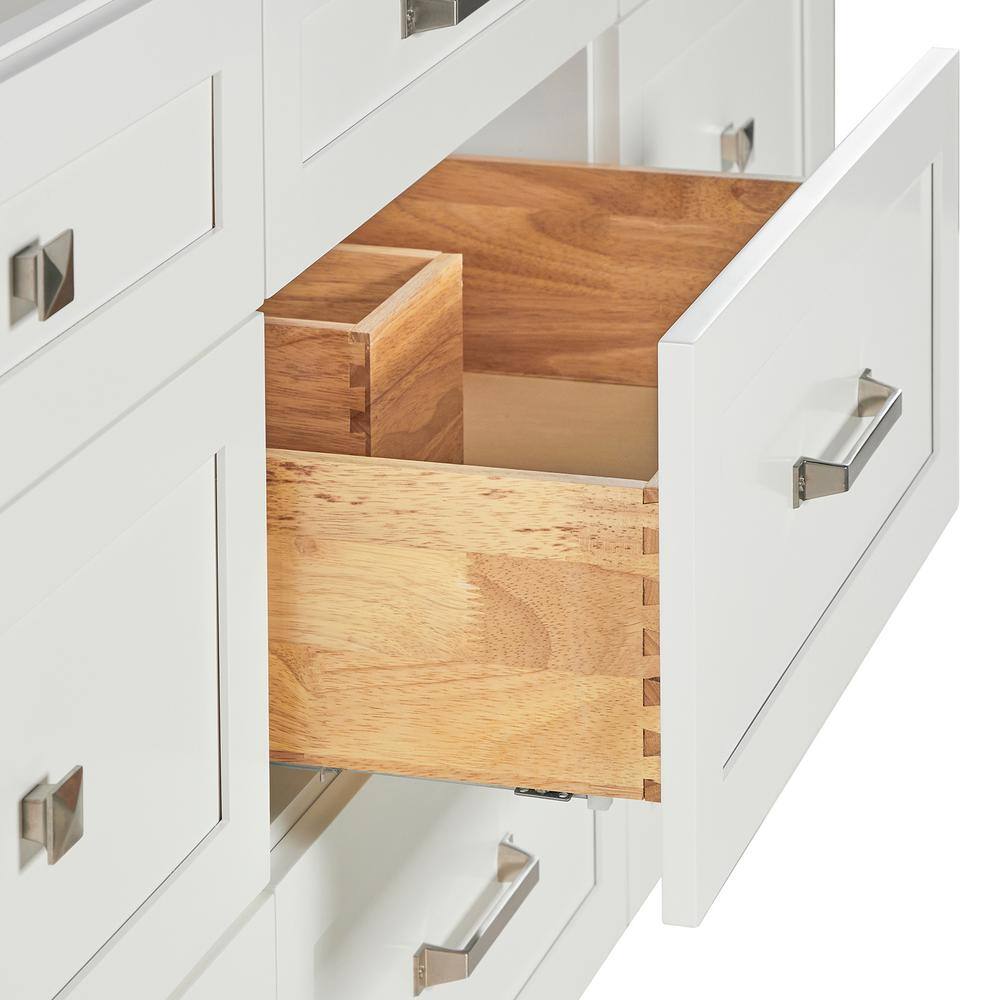 Monroe 42" White Wood Freestanding Bath Vanity Cabinet