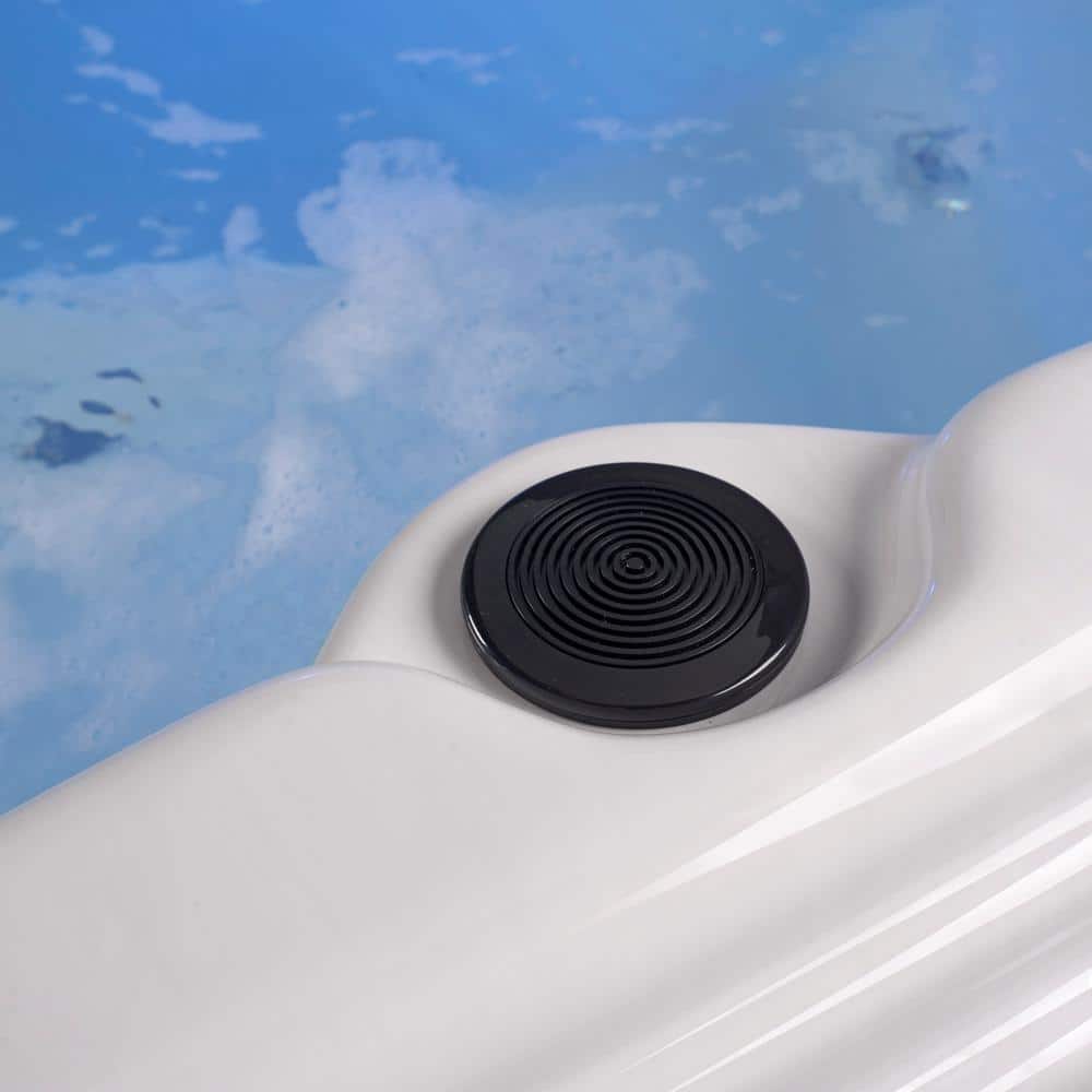 Sterling Silver and Grey 6-Person Square Hot Tub with 90 Jets
