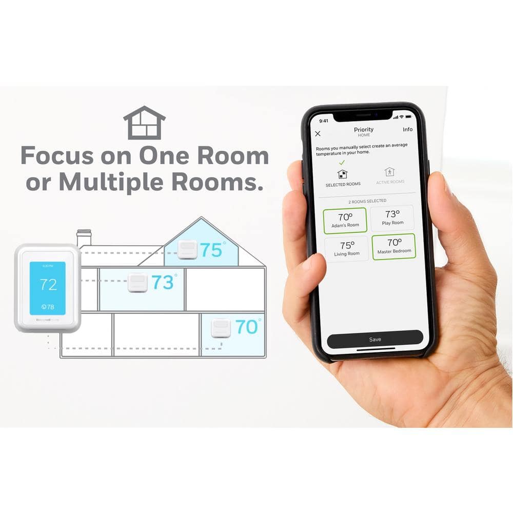White Wi-Fi Smart Thermostat with Touchscreen Display