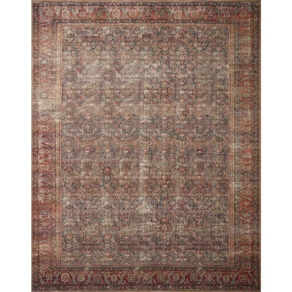 Loloi Wynter Onyx/Multi 2'-3" x 3'-9" Distressed Oriental Printed Area Rug