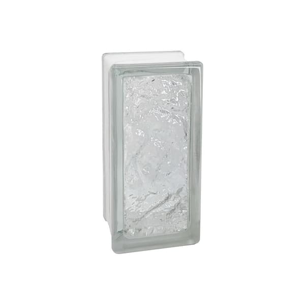 Clearly Secure 3 in. Thick Series 4 in. x 8 in. x 3 in. (10-Pack) Ice Pattern Glass Block (Actual 3.75 x 7.75 x 3.12 in.)
