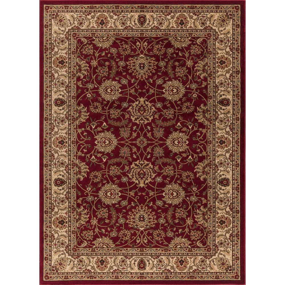Handmade Red Synthetic Traditional Mahal Rug 2'7"x4'1"