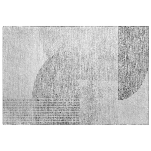 Dream Shag Premium Machine Washable Abstract ADS678 Gray 2 ft. x 3 ft. Accent Rug
