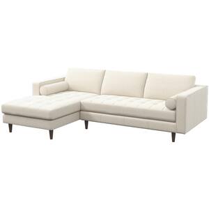 Dexter 101 in. Square Arm 2-Piece Fabric L-Shaped Sectional Sofa in Ivory with Chaise