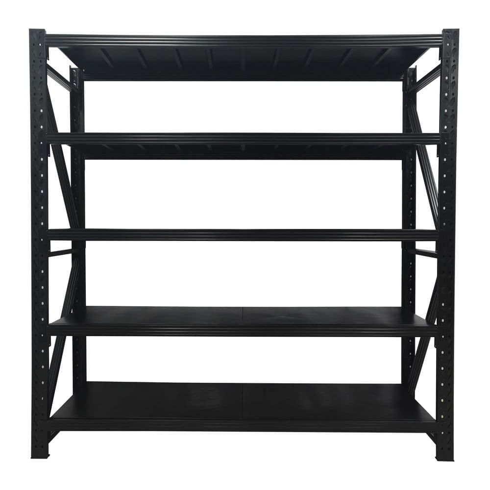 5 Tiers Metal Adjustable Household Shelving Unit, Heavy Duty Garage Rack in Black (78 in. W x 78.7 in. H x 23.4 in. D) price history on PriceWatchPro