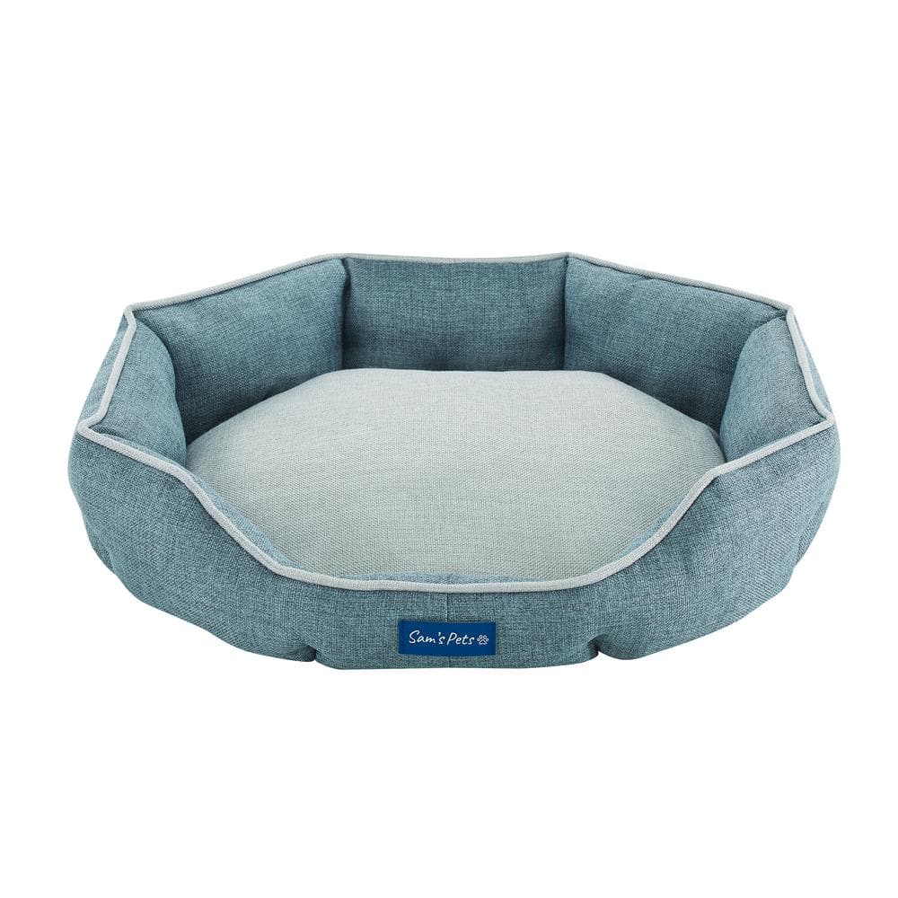 Arthur Medium Teal Hexagon Dog Bed