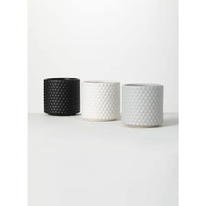 6" Ceramic Dot Textured Pot (Set of 3)