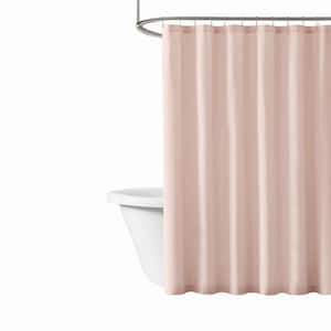 Solid Cotton Percale Blush Shower Curtain