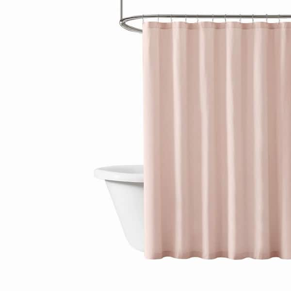 Solid Cotton Percale Blush Shower Curtain
